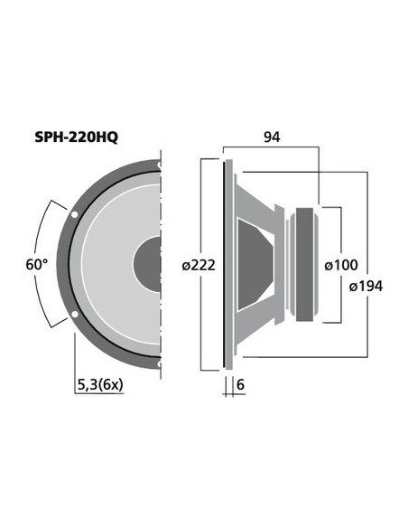 MONACOR SPH-220HQ Difuzor de bass