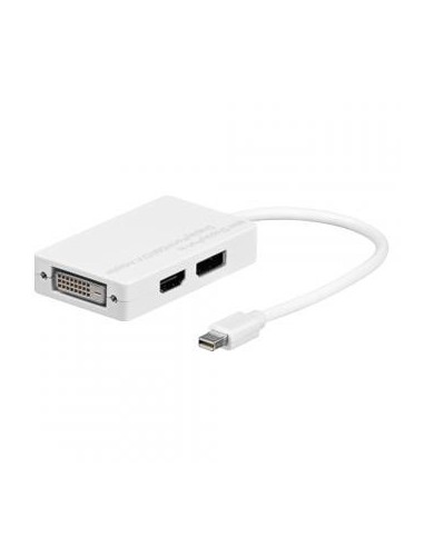 Cablu adaptor | DisplayPort mini tata/ mamaDisplayPort / HDMI mama/ DVI mama, alb