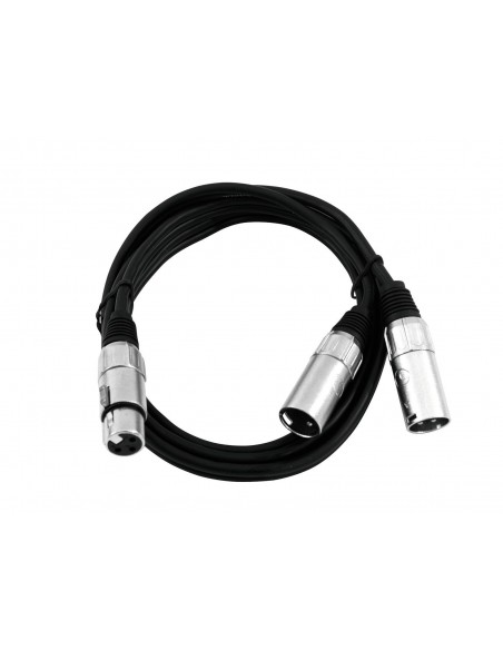 OMNITRONIC Cablu adaptor XLR (Mama) / 2xXLR (tata) SW 1m