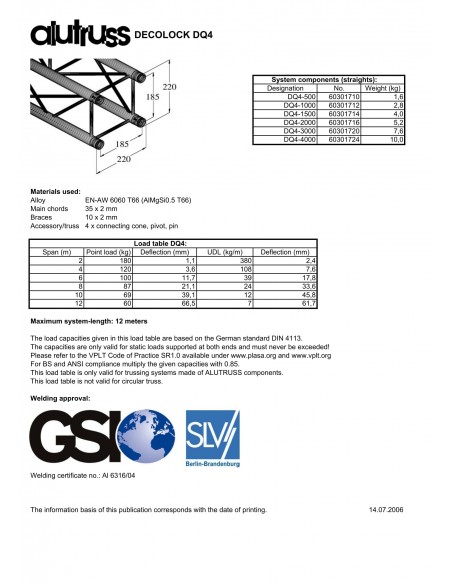 ALUTRUSS DECOLOCK DQ4-4000 4-Way Cross Beam