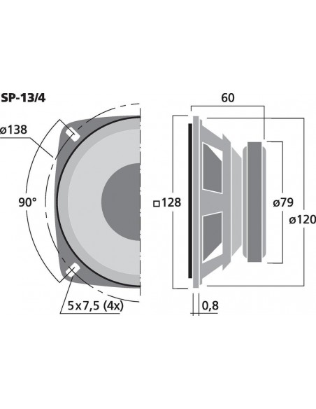 Difuzor Monacor SP-13  4 Ohmi