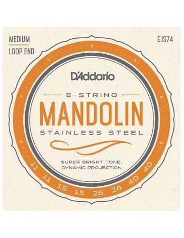 Corzi mandolina D'Addario EJS74 Stainless Steel