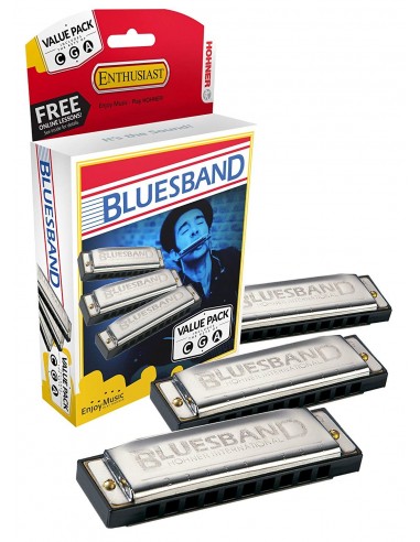 Hohner Bluesband Harmonica,pachet de 3 muzicute ( C,G,A)