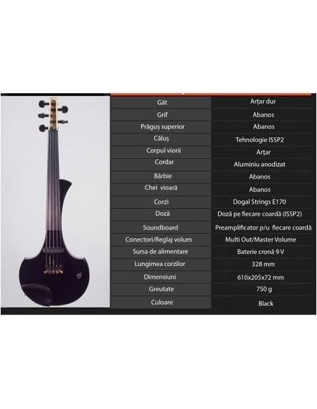 CANTINI EARPHONIC 4 BLACK VIOARA ELECTRICA 4 CORZI