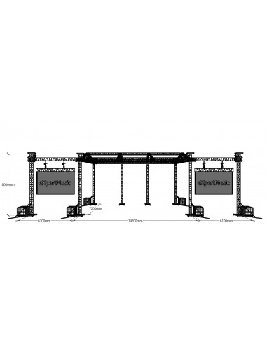 Scena concerte 14.8m x 7m x 8m