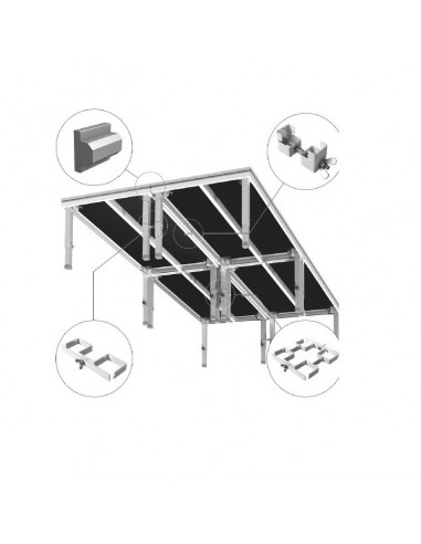 Podium scena 8 m x 4 m interior exterior