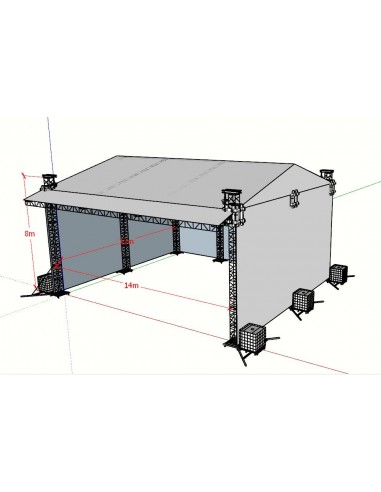 Scena mobila concerte 14m x 12m x 8m